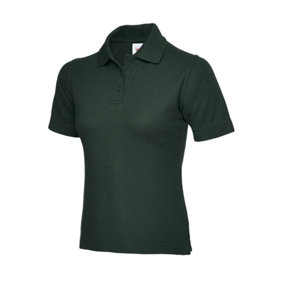 Uneek - Women's/Ladies Classic Poloshirt - 50% Polyester 50% Cotton - Bottle Green - Size 2XL