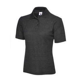 Uneek - Women's/Ladies Classic Poloshirt - 50% Polyester 50% Cotton - Charcoal - Size 2XL
