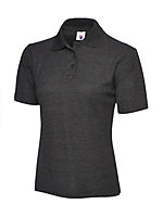 Uneek - Women's/Ladies Classic Poloshirt - 50% Polyester 50% Cotton - Charcoal - Size XS