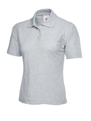 Uneek - Women's/Ladies Classic Poloshirt - 50% Polyester 50% Cotton - Heather Grey - Size 2XL