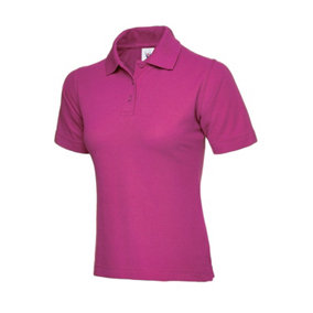 Uneek - Women's/Ladies Classic Poloshirt - 50% Polyester 50% Cotton - Hot Pink - Size S