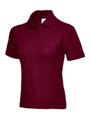 Uneek - Women's/Ladies Classic Poloshirt - 50% Polyester 50% Cotton - Maroon - Size M