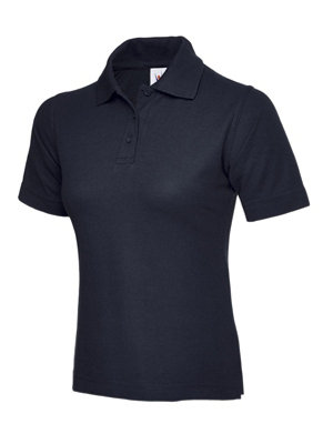 Uneek - Women's/Ladies Classic Poloshirt - 50% Polyester 50% Cotton - Navy - Size 2XL