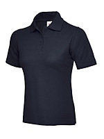 Uneek - Women's/Ladies Classic Poloshirt - 50% Polyester 50% Cotton - Navy - Size S