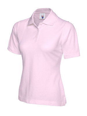 Uneek - Women's/Ladies Classic Poloshirt - 50% Polyester 50% Cotton - Pink - Size XL
