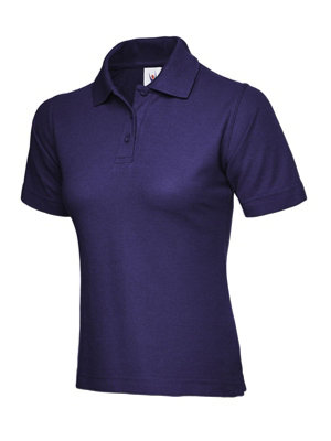 Uneek - Women's/Ladies Classic Poloshirt - 50% Polyester 50% Cotton - Purple - Size L