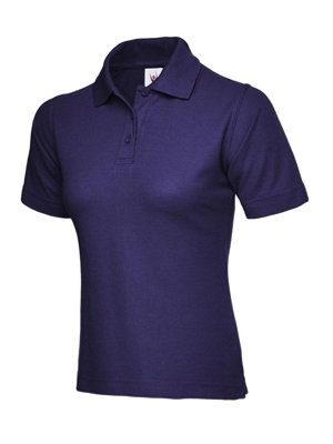 Uneek - Women's/Ladies Classic Poloshirt - 50% Polyester 50% Cotton - Purple - Size XS