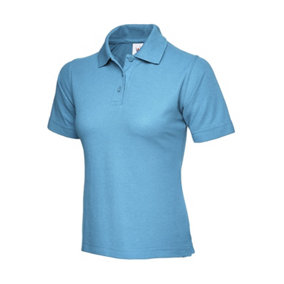 Uneek - Women's/Ladies Classic Poloshirt - 50% Polyester 50% Cotton - Sky - Size 2XL