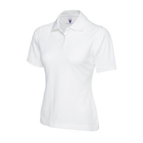 Uneek - Women's/Ladies Classic Poloshirt - 50% Polyester 50% Cotton - White - Size L