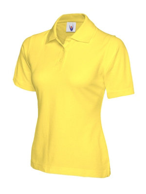 Uneek - Women's/Ladies Classic Poloshirt - 50% Polyester 50% Cotton - Yellow - Size XS