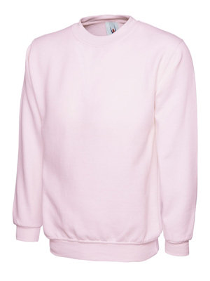 Uneek - Women's/Ladies Deluxe Crew Neck Sweatshirt/Jumper - 50% Polyester 50% Cotton - Pink - Size L