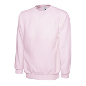 Uneek - Women's/Ladies Deluxe Crew Neck Sweatshirt/Jumper - 50% Polyester 50% Cotton - Pink - Size L