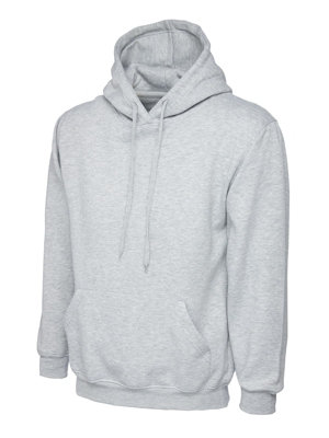 Uneek - Women's/Ladies Deluxe Hooded Sweatshirt/Jumper - 50% Polyester 50% Cotton - Heather Grey - Size 2XL
