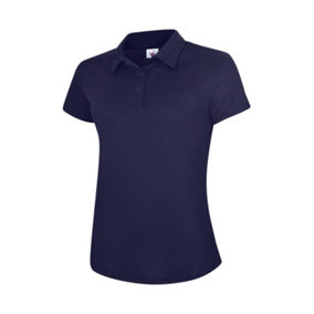Uneek - Women's/Ladies Super Cool Workwear Poloshirt - 100% Polyester Pique Breathable Fabric with Wickin - Navy - Size M