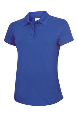 Uneek - Women's/Ladies Super Cool Workwear Poloshirt - 100% Polyester Pique Breathable Fabric with Wickin - Royal - Size 2XL