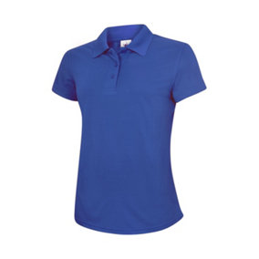 Uneek - Women's/Ladies Super Cool Workwear Poloshirt - 100% Polyester Pique Breathable Fabric with Wickin - Royal - Size 2XL