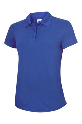 Uneek - Women's/Ladies Super Cool Workwear Poloshirt - 100% Polyester Pique Breathable Fabric with Wickin - Royal - Size XS