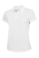 Uneek - Women's/Ladies Super Cool Workwear Poloshirt - 100% Polyester Pique Breathable Fabric with Wickin - White - Size XS