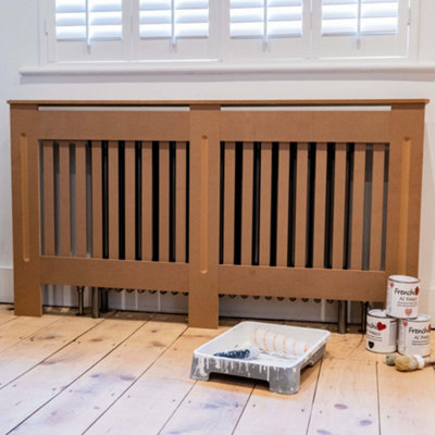 Unfinished Vertical Line Radiator Cover - Large