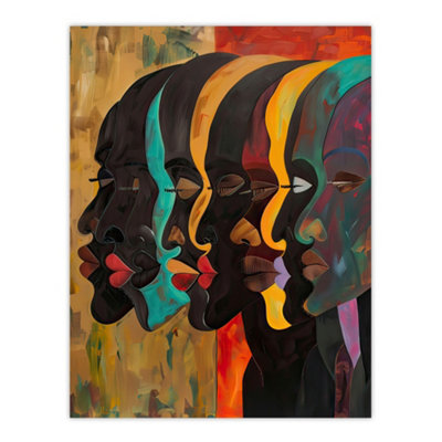 Unframed Wall Art Abstract Black Profile Portrait Painting Trippy ...