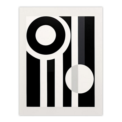 Unframed Wall Art Abstract Geometric Black White Minimalist Circles ...