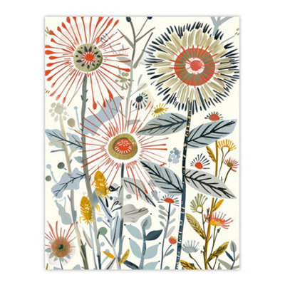 Unframed Wall Art Aster Flower Painting Wildflowers Spring Folk - 12X16 ...