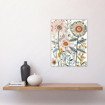 Unframed Wall Art Aster Flower Painting Wildflowers Spring Folk - 12X16 ...