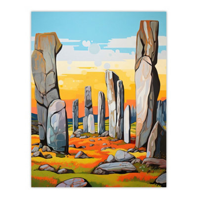 Unframed Wall Art Callanish Standing Stones Vibrant Artwork Ancient ...