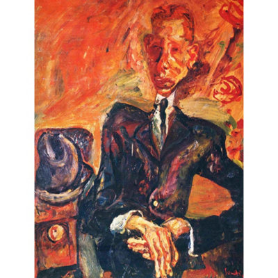 UNFRAMED WALL ART CHAIM SOUTINE PORTRAIT MAN SURREAL - 12X16 INCH