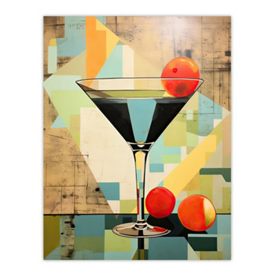 Unframed Wall Art Cocktail Drink Abstract Geometric Kitchen Picture ...