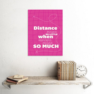 Unframed Wall Art Distance Love Romance Typography Pink - 12X16 inch