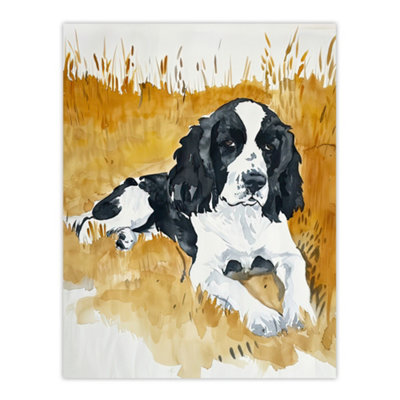 Unframed Wall Art Dog Lover English Springer Spaniel in Wheat Field ...