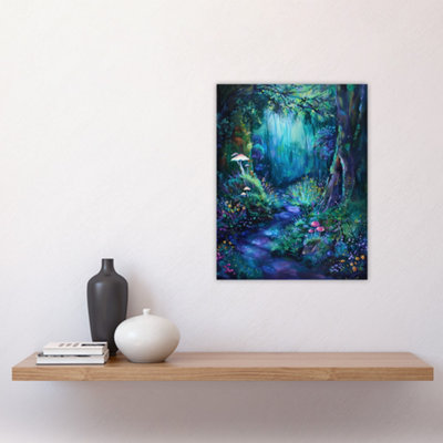 Unframed Wall Art Enchanted Forest Bioluminescent Fantasy Magical ...