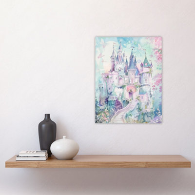 Unframed Wall Art Fairy Tale Princess Castle Pastel Colour Fantasy ...