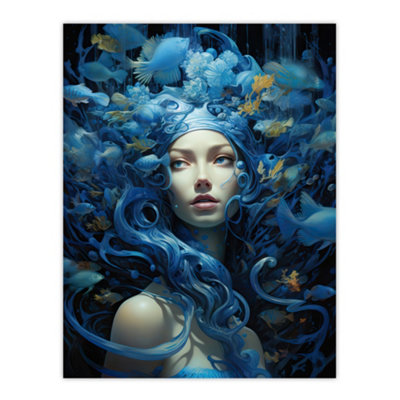 Unframed Wall Art Goddess Of The Sea Mermaid Lore Concept Striking ...