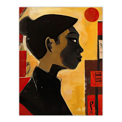 Unframed Wall Art Japanese Woman Traditional Dress Profile Portrait ...