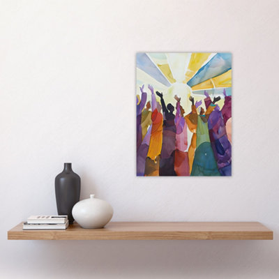 Unframed Wall Art Religious Choir Praise Stained Glass Watercolour ...