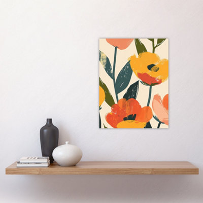 Unframed Wall Art Simple Spring Flower Blooms Bright Painting - 12X16 inch