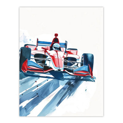 Unframed Wall Art Sport Red Race Car Motorsport Racing - 12X16 inch