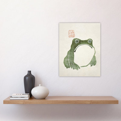 Unframed Wall Art Vintage Japanese Cute Grumpy Frog Matsumoto Hoji ...