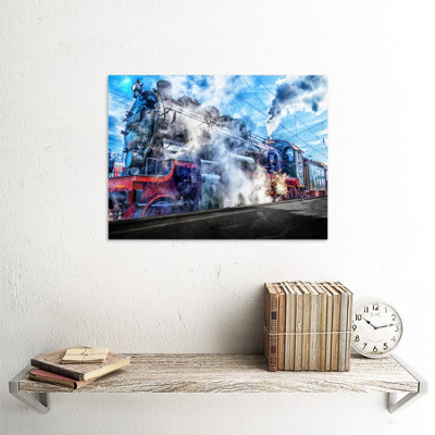Unframed Wall Art Vintage Steam Train Engine - 12X16 inch