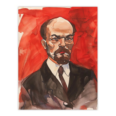 Unframed Wall Art Vladimir Lenin Portrait USSR Communism - 12X16 inch
