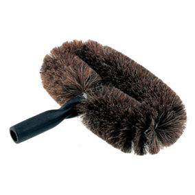 UNGER Dusting Wall Cleaning Brush - Cobweb Duster & Ceiling Fan Cleaner Brush - Fits Any Telescopic Pole, Brown, Oval