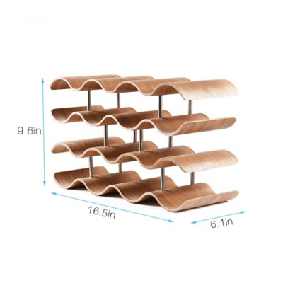 UNHO 4 Tier Wooden Wave Wine Rack/Creative Home Grape Wine Holder Shelf ...