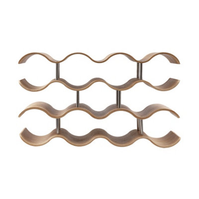 UNHO 4 Tier Wooden Wave Wine Rack/Creative Home Grape Wine Holder Shelf ...