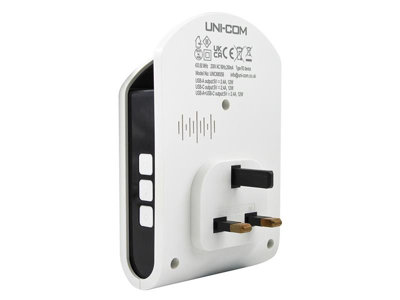 Uni-Com 98443GB+ W96001 Plug-in Door Chime with USB Charger UNC68556