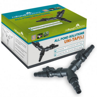 Uni Tap 3 Way Y Pond Hose with Adaptor Taps 25/32/38mm