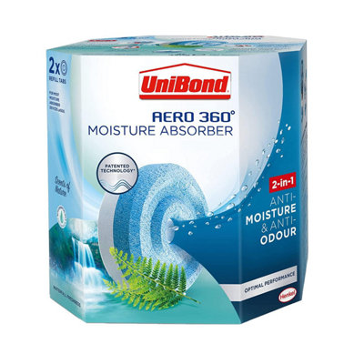 UniBond 2631290 Aero 360 Moisture Absorber Waterfall Freshness Refill (Pack 2) UNI360RWATER