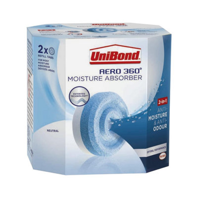 Lot De 2 X 4 Recharges UniBond AERO 360 - Absorbeur D’humidité 450g - Pour Pièces Moyennes