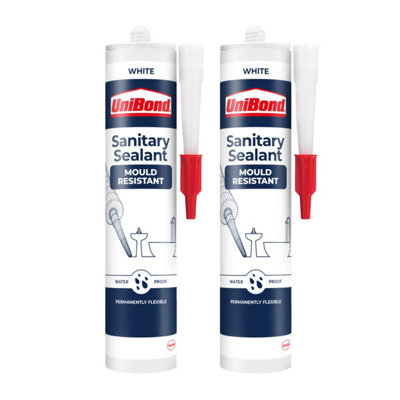 UniBond Mould Resistant Sanitary Sealant Cartridge White 274 g, 2 